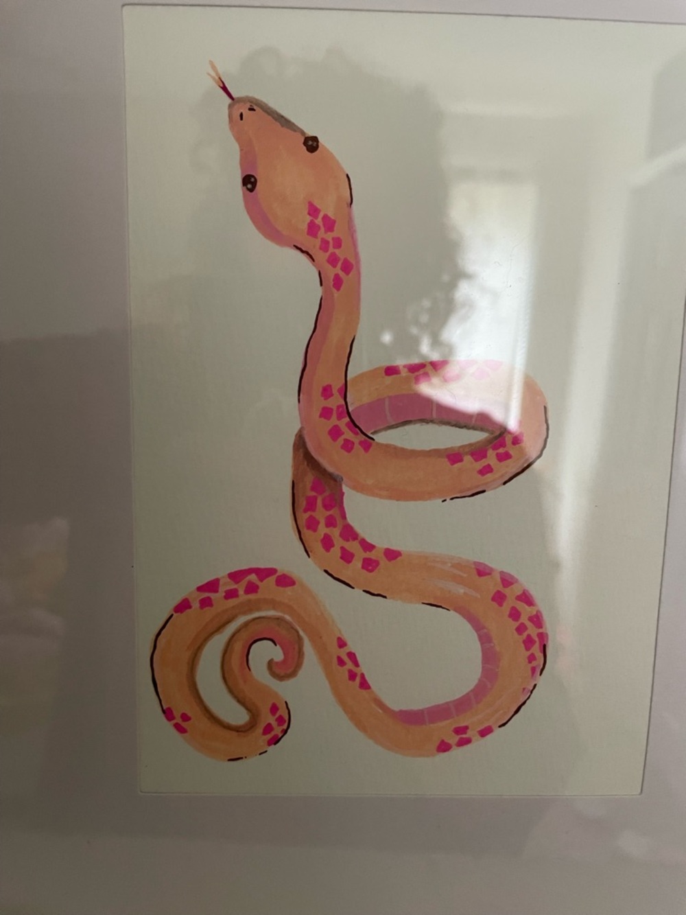 Hand Crafted Peach and Pink Serpent Wall Art